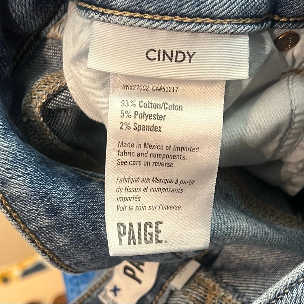 Paige Cindy Mel Destroyed hem Jeans Straight Size 30 - Picture 10 of 14